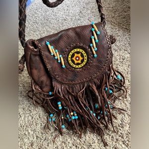 Genuine leather crossbody purse